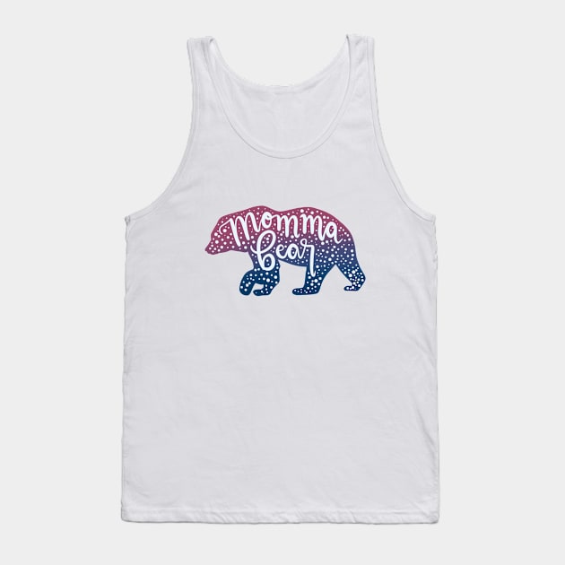 Momma Bear - pink and blue ombré Tank Top by NewBranchStudio